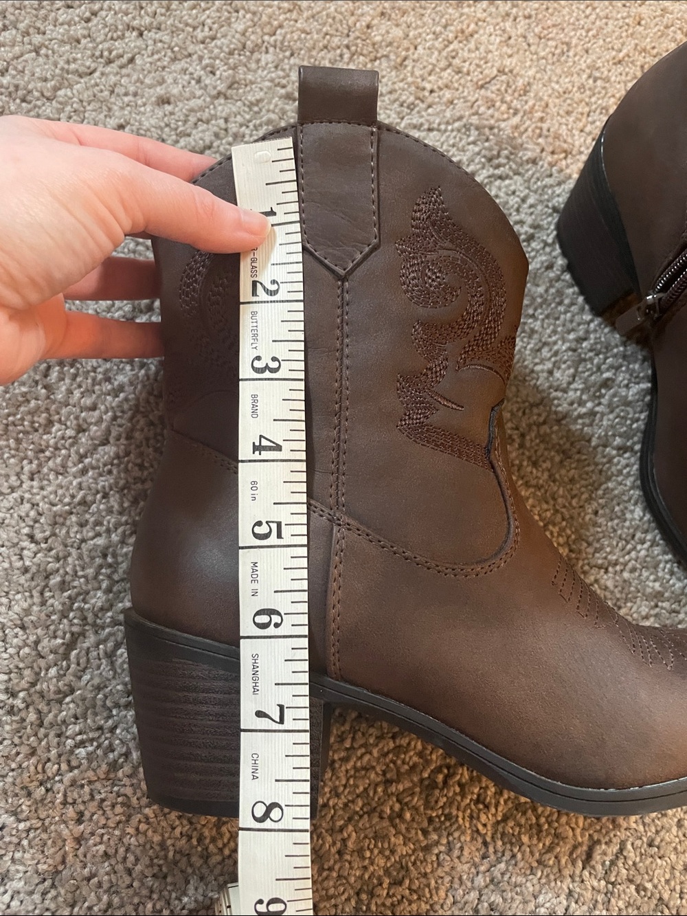 Women’s Brown Western Ankle Boots - Picture 5 of 8